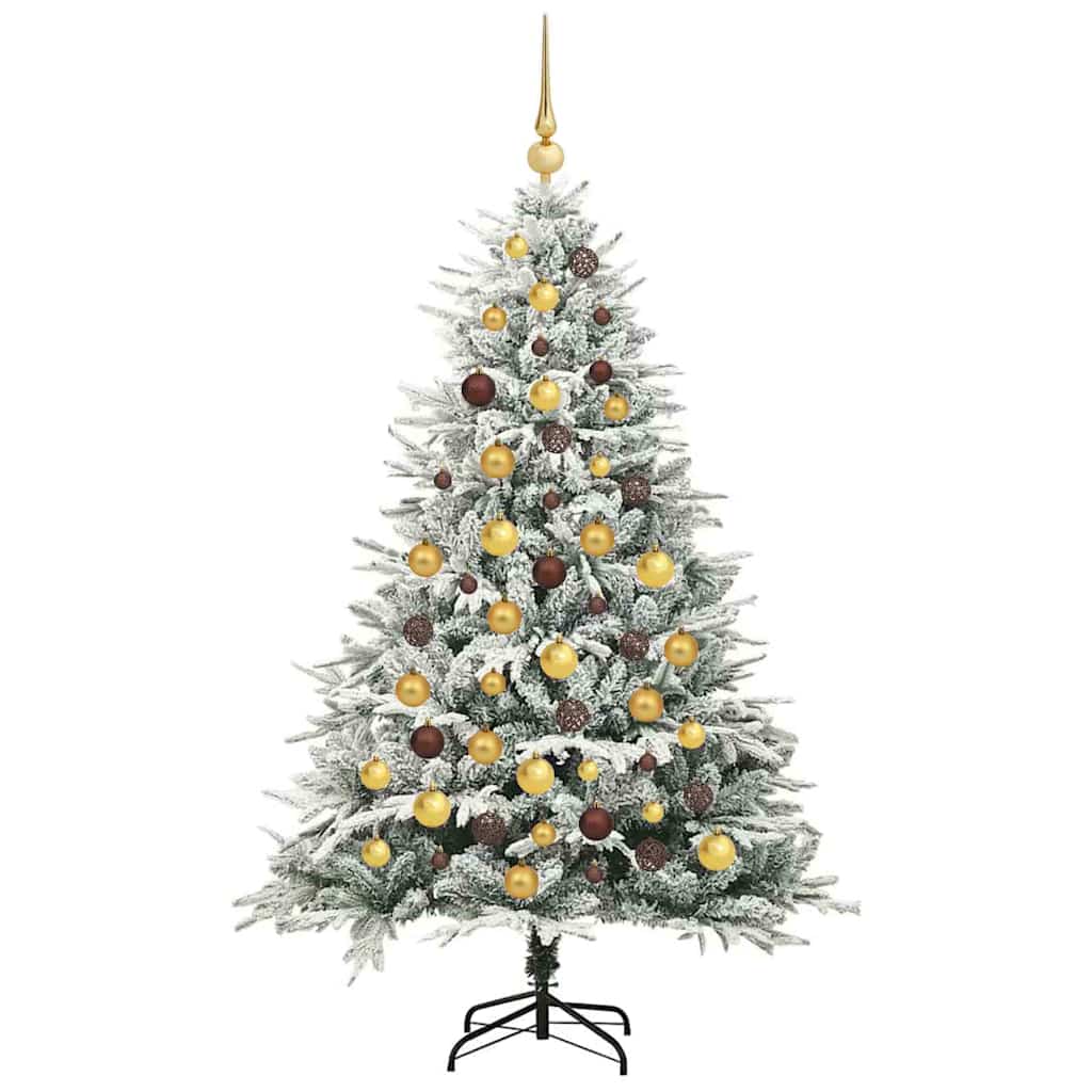 Albero di Natale Artificiale Pre-illuminato con Set di Palline