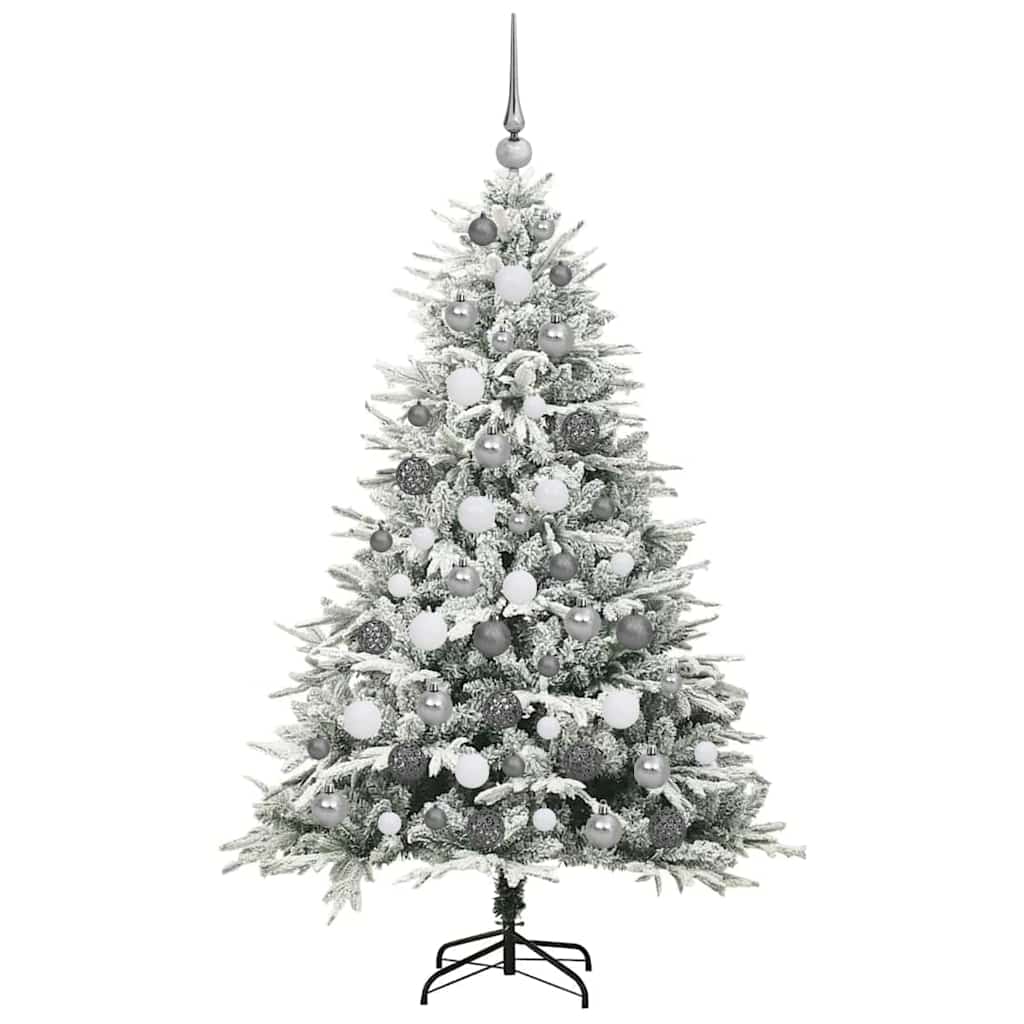 Albero di Natale Artificiale Pre-illuminato con Set di Palline