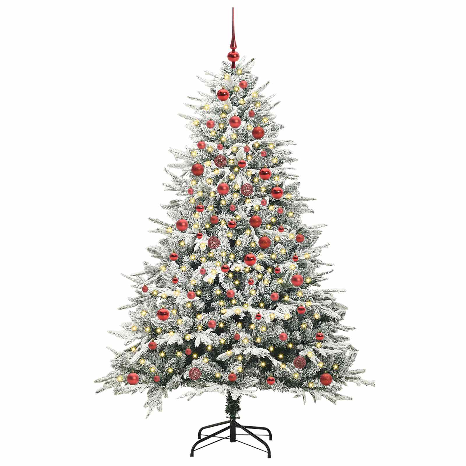 Albero di Natale Artificiale Pre-illuminato con Set di Palline