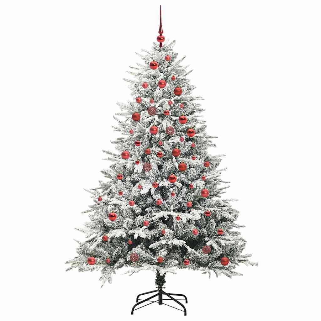 Albero di Natale Artificiale Pre-illuminato con Set di Palline