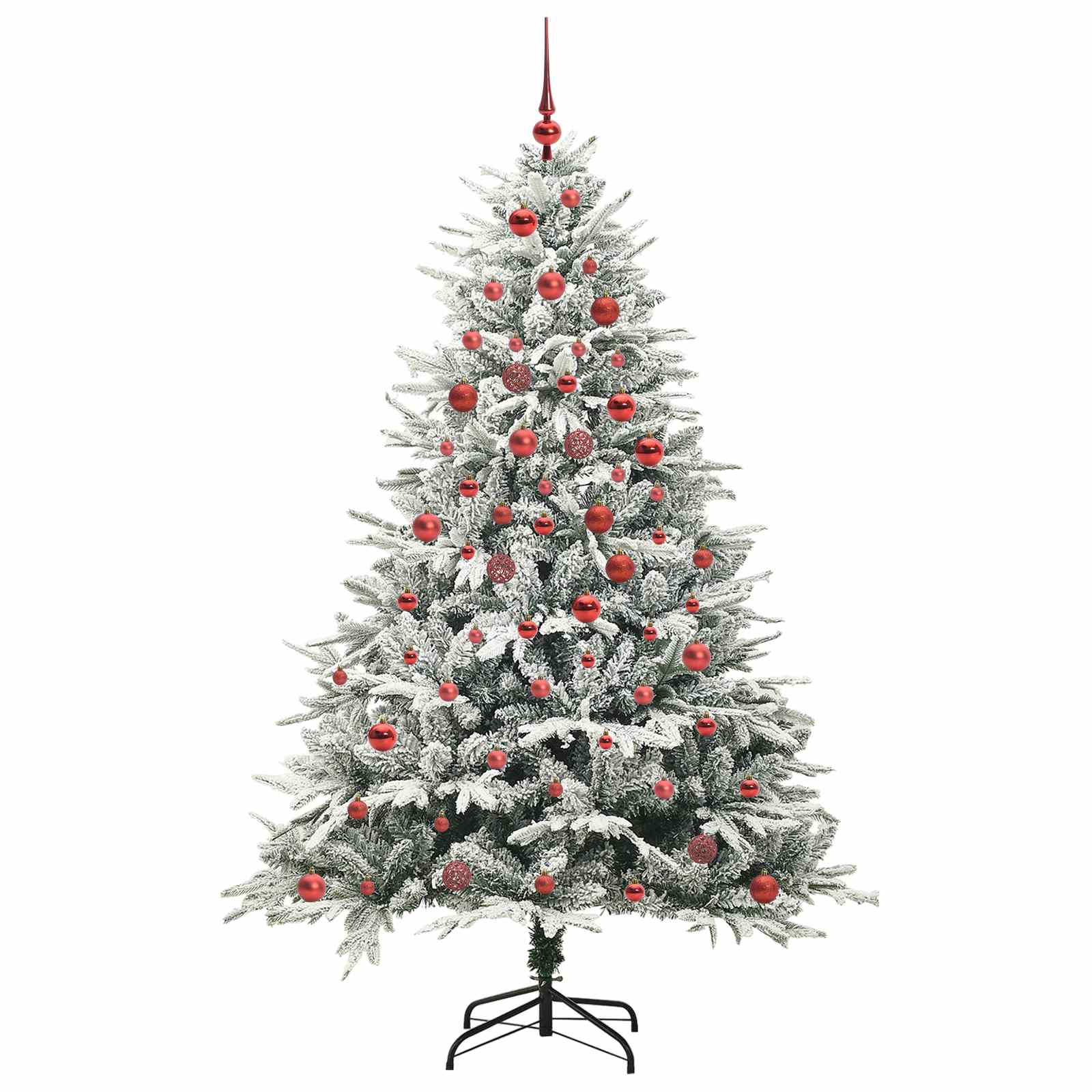 Albero di Natale Artificiale Pre-illuminato con Set di Palline
