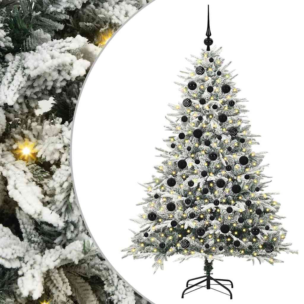 Albero di Natale Artificiale Pre-illuminato con Set di Palline