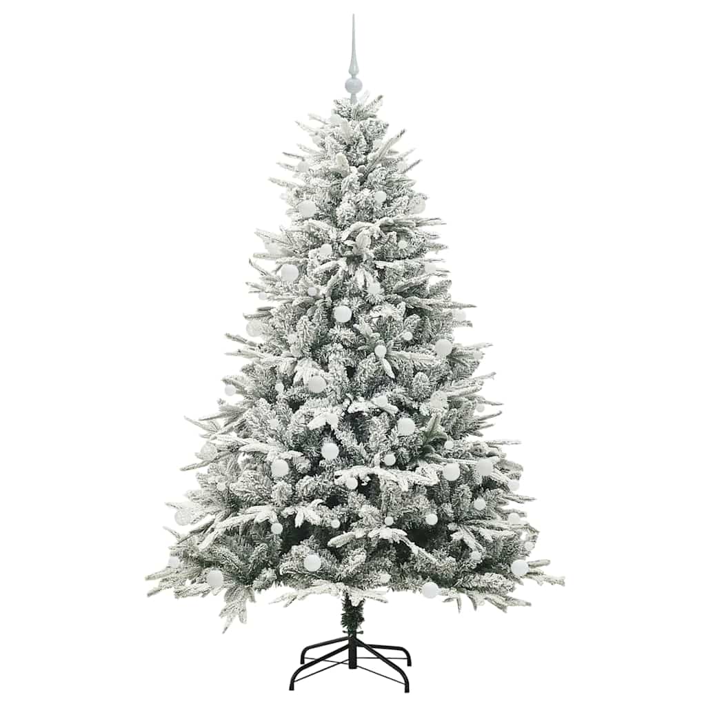 Albero di Natale Artificiale Pre-illuminato con Set di Palline