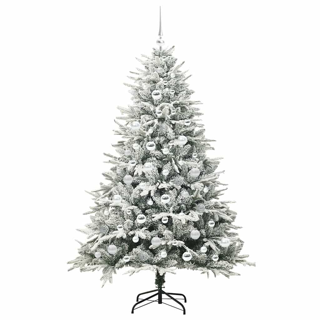Albero di Natale Artificiale Pre-illuminato con Set di Palline