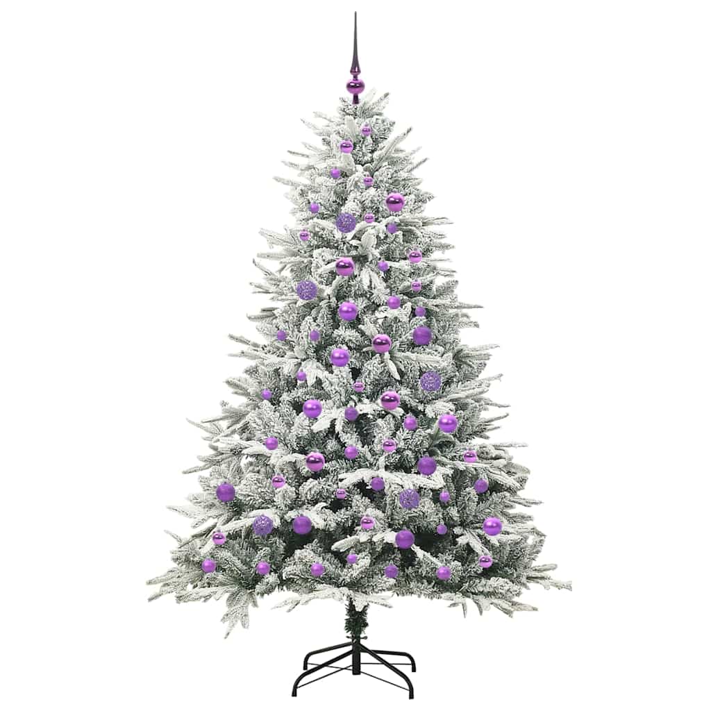 Albero di Natale Artificiale Pre-illuminato con Set di Palline