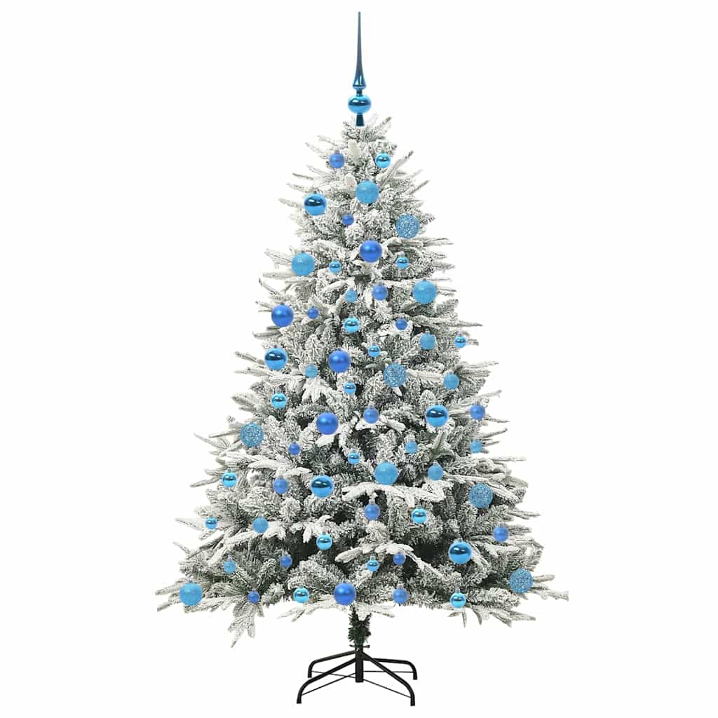 Albero di Natale Artificiale Pre-illuminato con Set di Palline