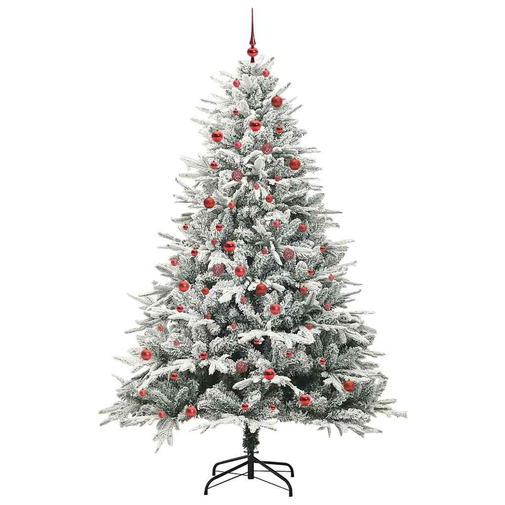Albero di Natale Artificiale Pre-illuminato con Set di Palline