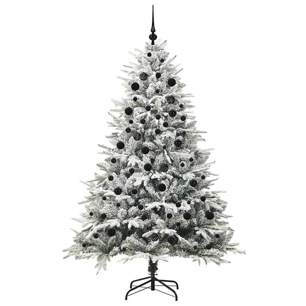 Albero di Natale Artificiale Pre-illuminato con Set di Palline