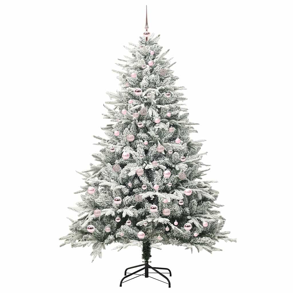 Albero di Natale Artificiale Pre-illuminato con Set di Palline