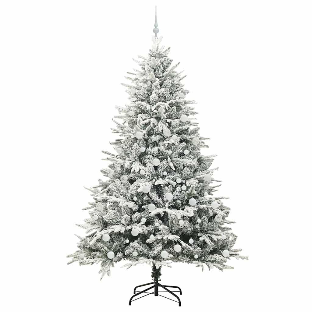 Albero di Natale Artificiale Pre-illuminato con Set di Palline
