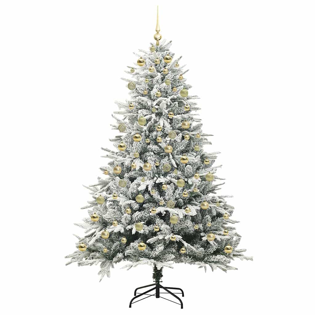 Albero di Natale Artificiale Pre-illuminato con Set di Palline