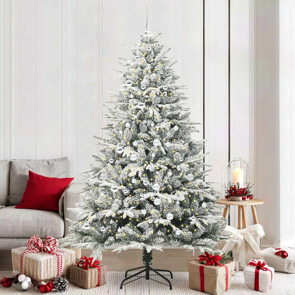 Albero di Natale Artificiale Pre-illuminato con Set di Palline