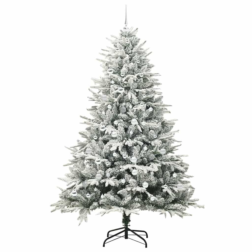 Albero di Natale Artificiale Pre-illuminato con Set di Palline