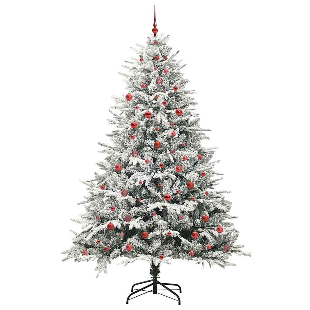 Albero di Natale Artificiale Pre-illuminato con Set di Palline