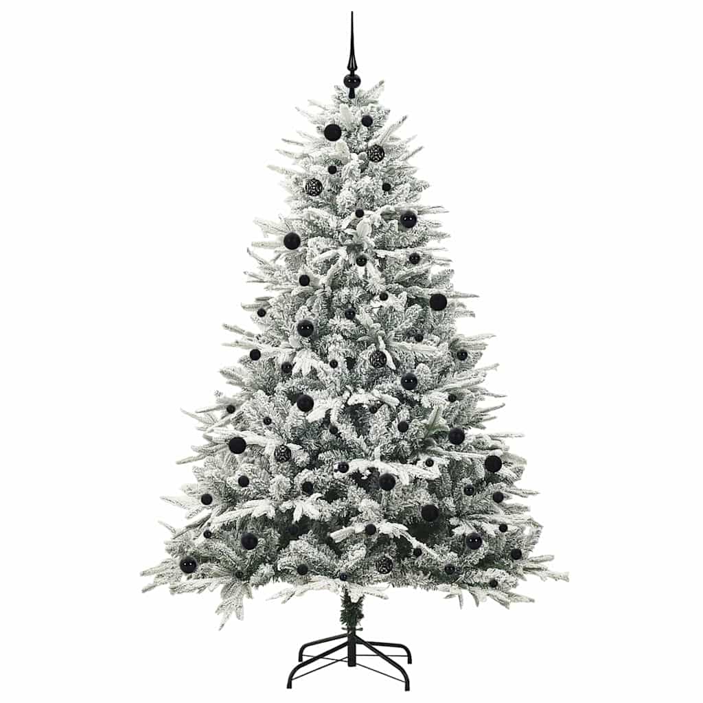 Albero di Natale Artificiale Pre-illuminato con Set di Palline