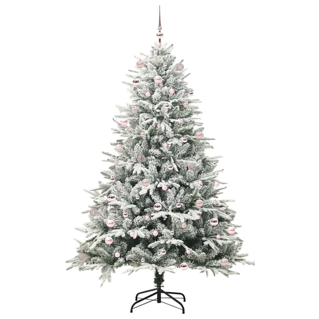 Albero di Natale Artificiale Pre-illuminato con Set di Palline