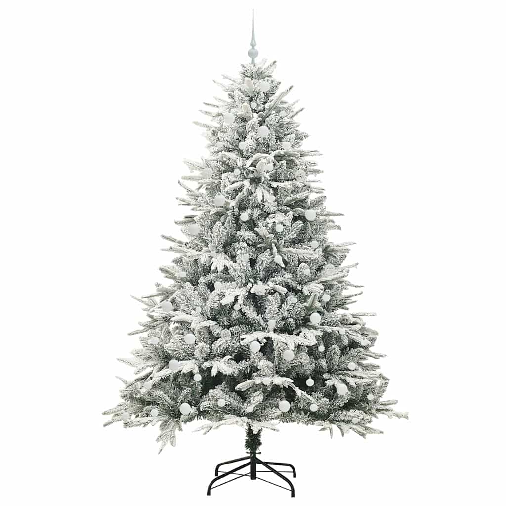 Albero di Natale Artificiale Pre-illuminato con Set di Palline