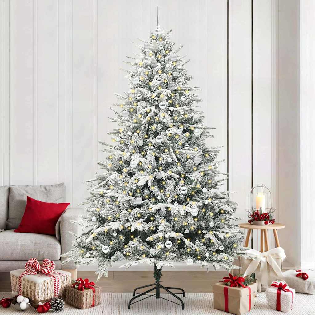 Albero di Natale Artificiale Pre-illuminato con Set di Palline
