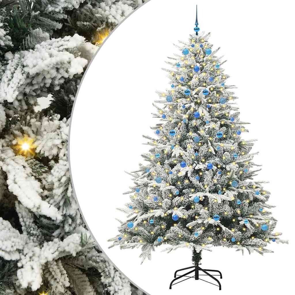 Albero di Natale Artificiale Pre-illuminato con Set di Palline