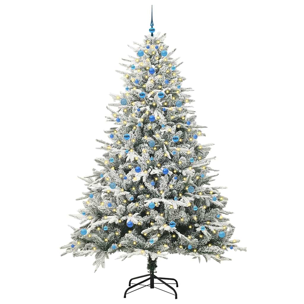 Albero di Natale Artificiale Pre-illuminato con Set di Palline