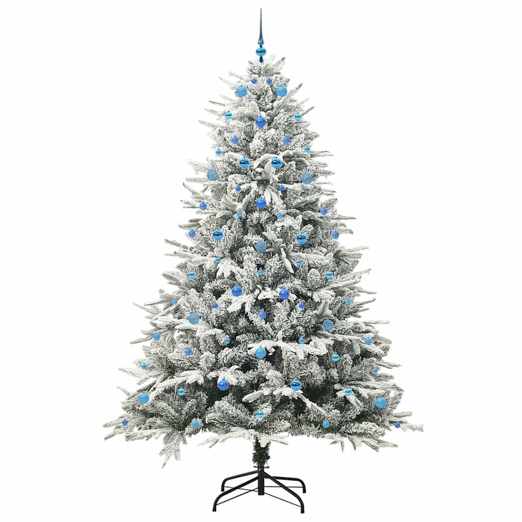 Albero di Natale Artificiale Pre-illuminato con Set di Palline