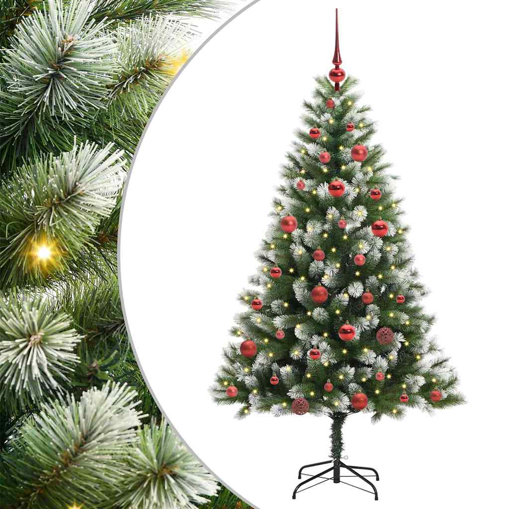Albero di Natale artificiale con rami snodati e neve imbiancata