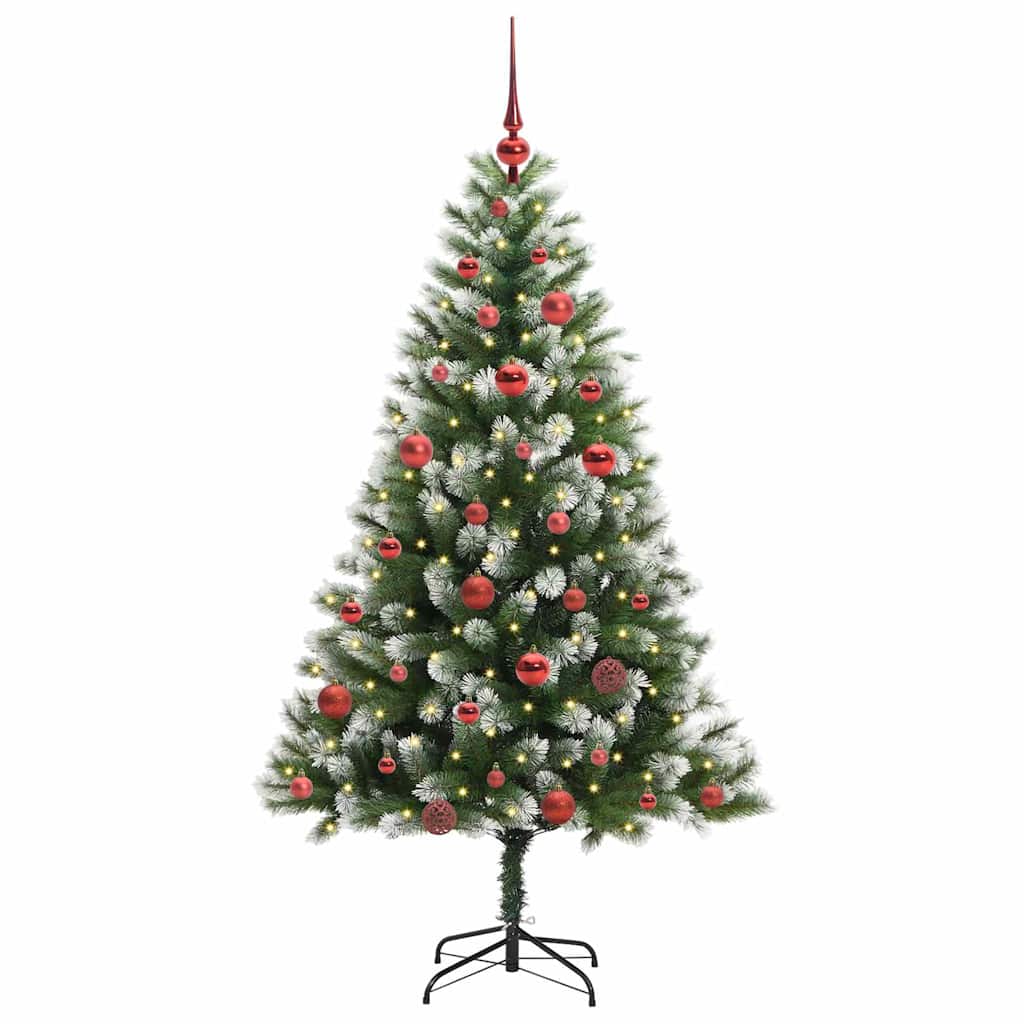 Albero di Natale artificiale con rami snodati e neve imbiancata