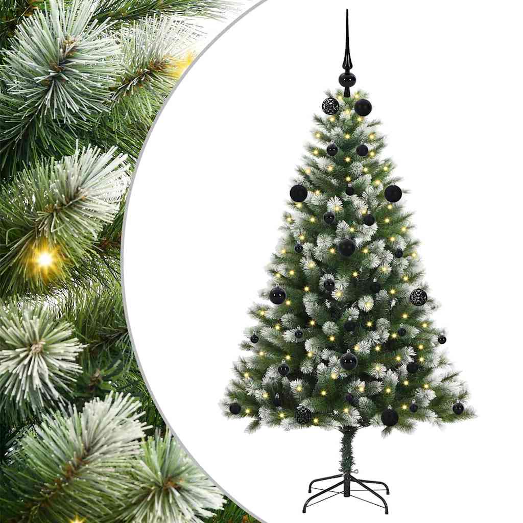 Albero di Natale artificiale con rami snodati e neve imbiancata