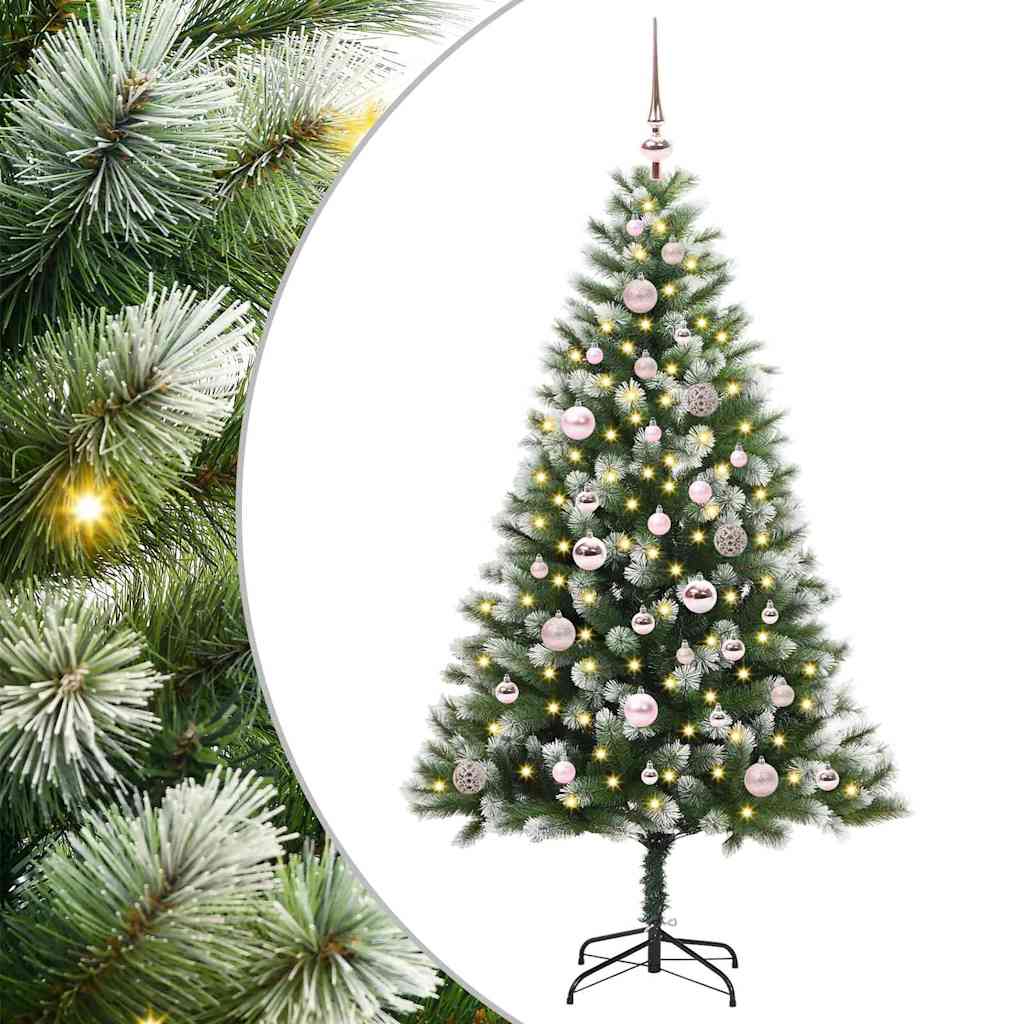 Albero di Natale artificiale con rami snodati e neve imbiancata