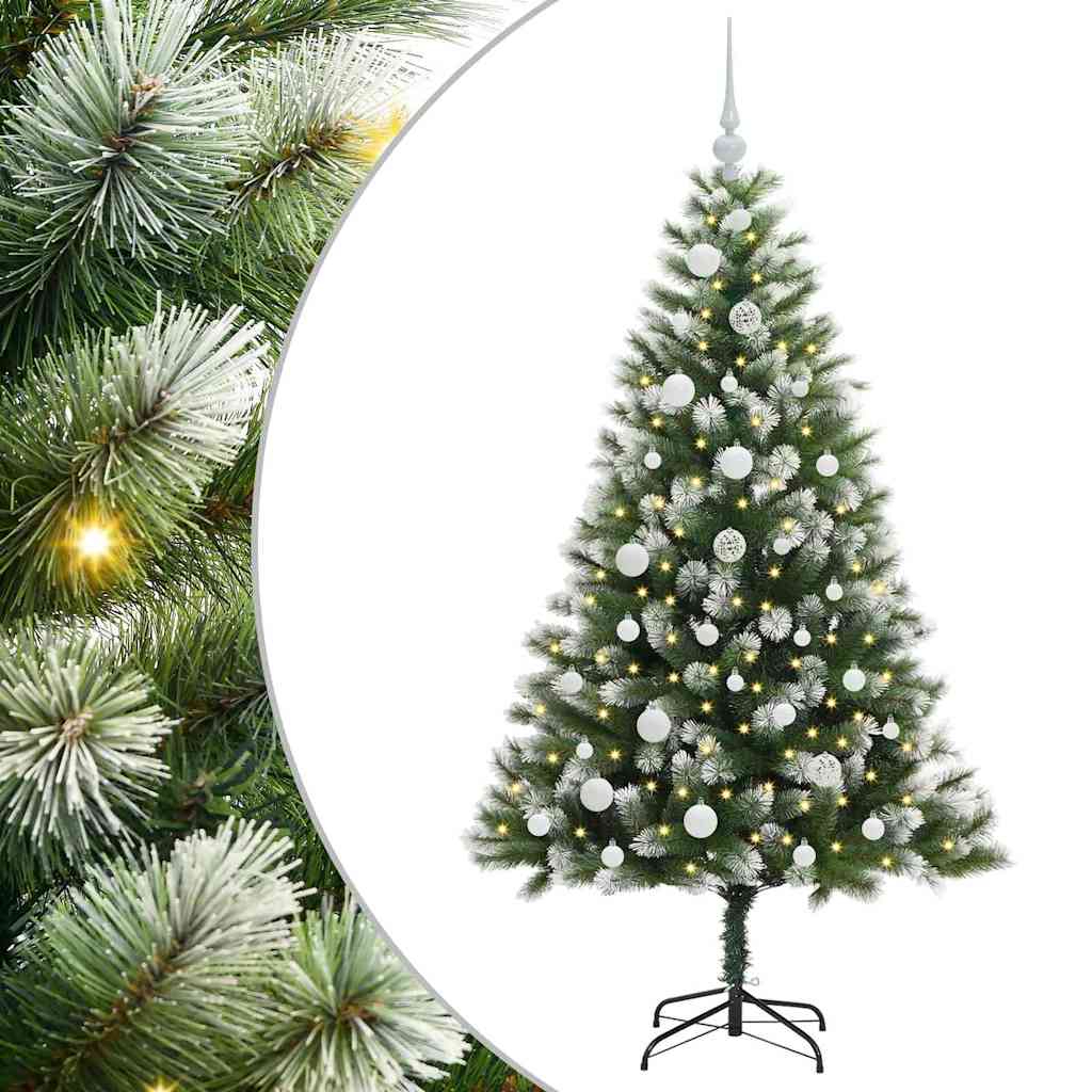 Albero di Natale artificiale con rami snodati e neve imbiancata