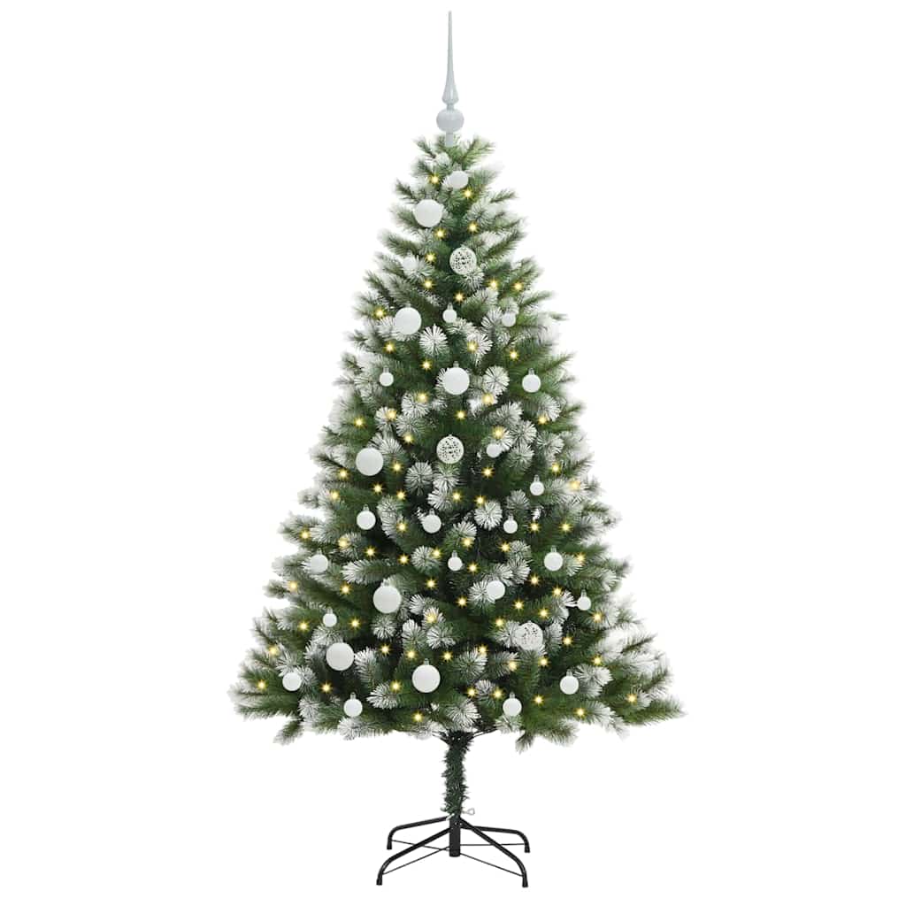 Albero di Natale artificiale con rami snodati e neve imbiancata