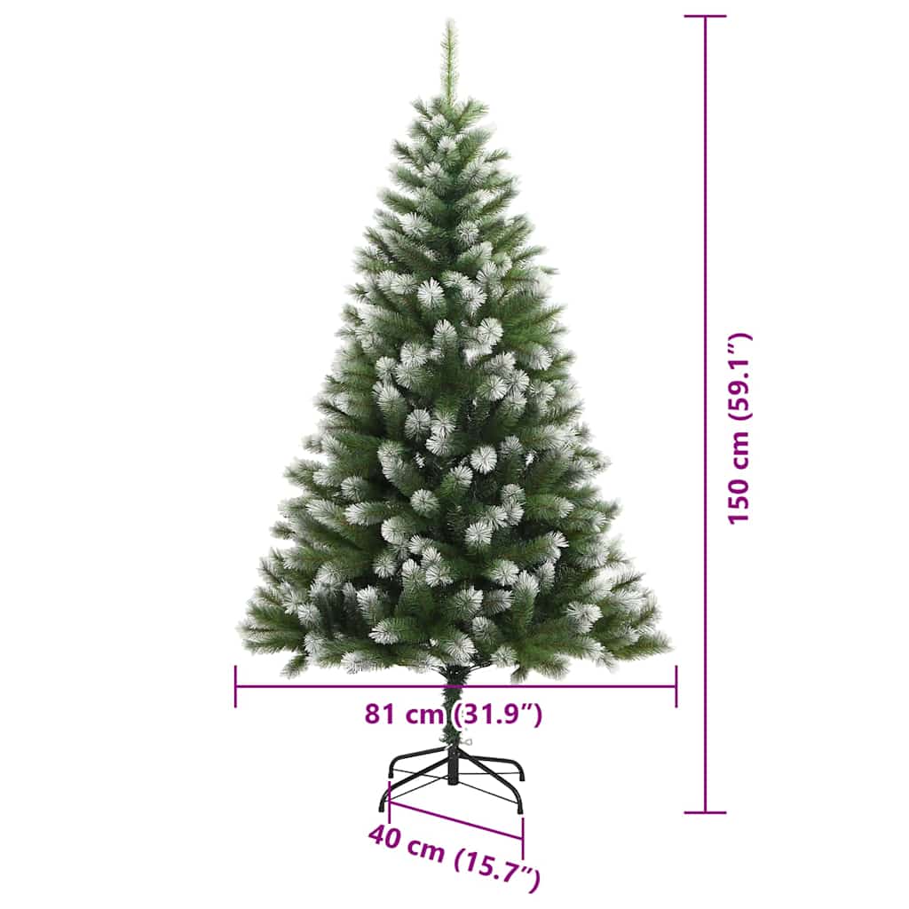 Albero di Natale artificiale con rami snodati e neve imbiancata