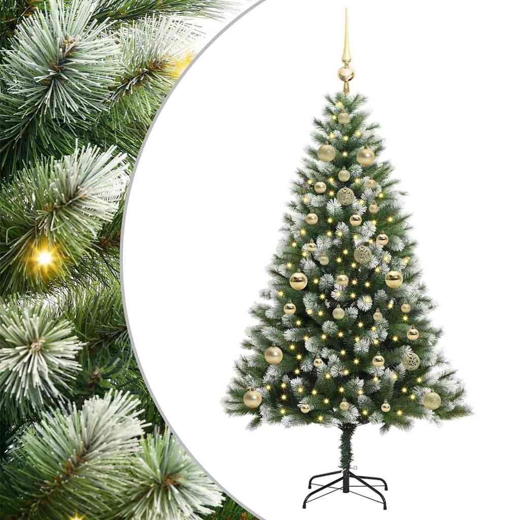 Albero di Natale artificiale con rami snodati e neve imbiancata