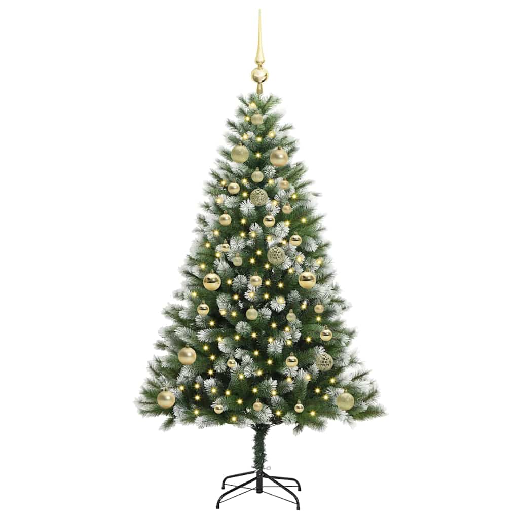 Albero di Natale artificiale con rami snodati e neve imbiancata