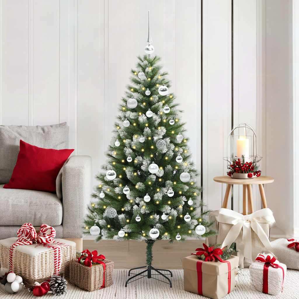 Albero di Natale artificiale con rami snodati e neve imbiancata
