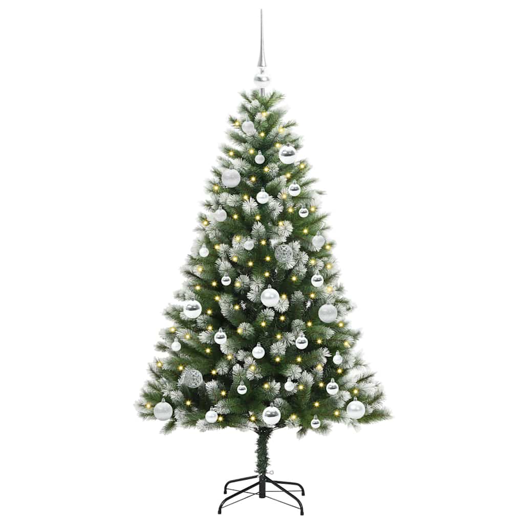 Albero di Natale artificiale con rami snodati e neve imbiancata