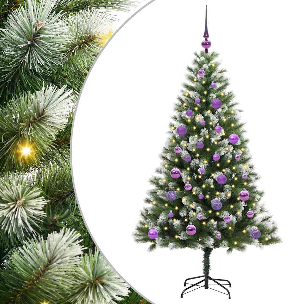 Albero di Natale artificiale con rami snodati e neve imbiancata