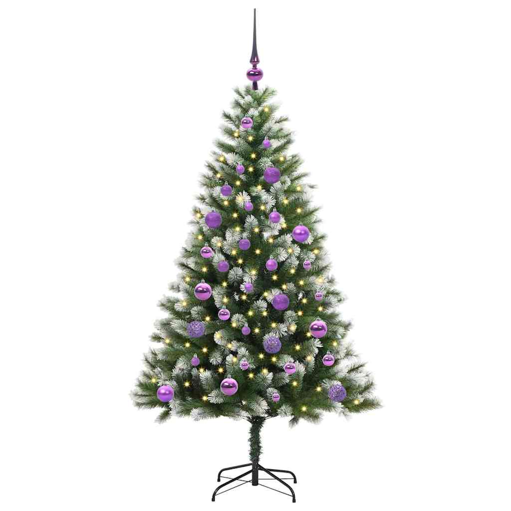 Albero di Natale artificiale con rami snodati e neve imbiancata