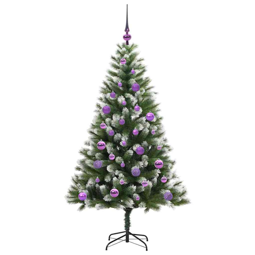 Albero di Natale artificiale con rami snodati e neve imbiancata