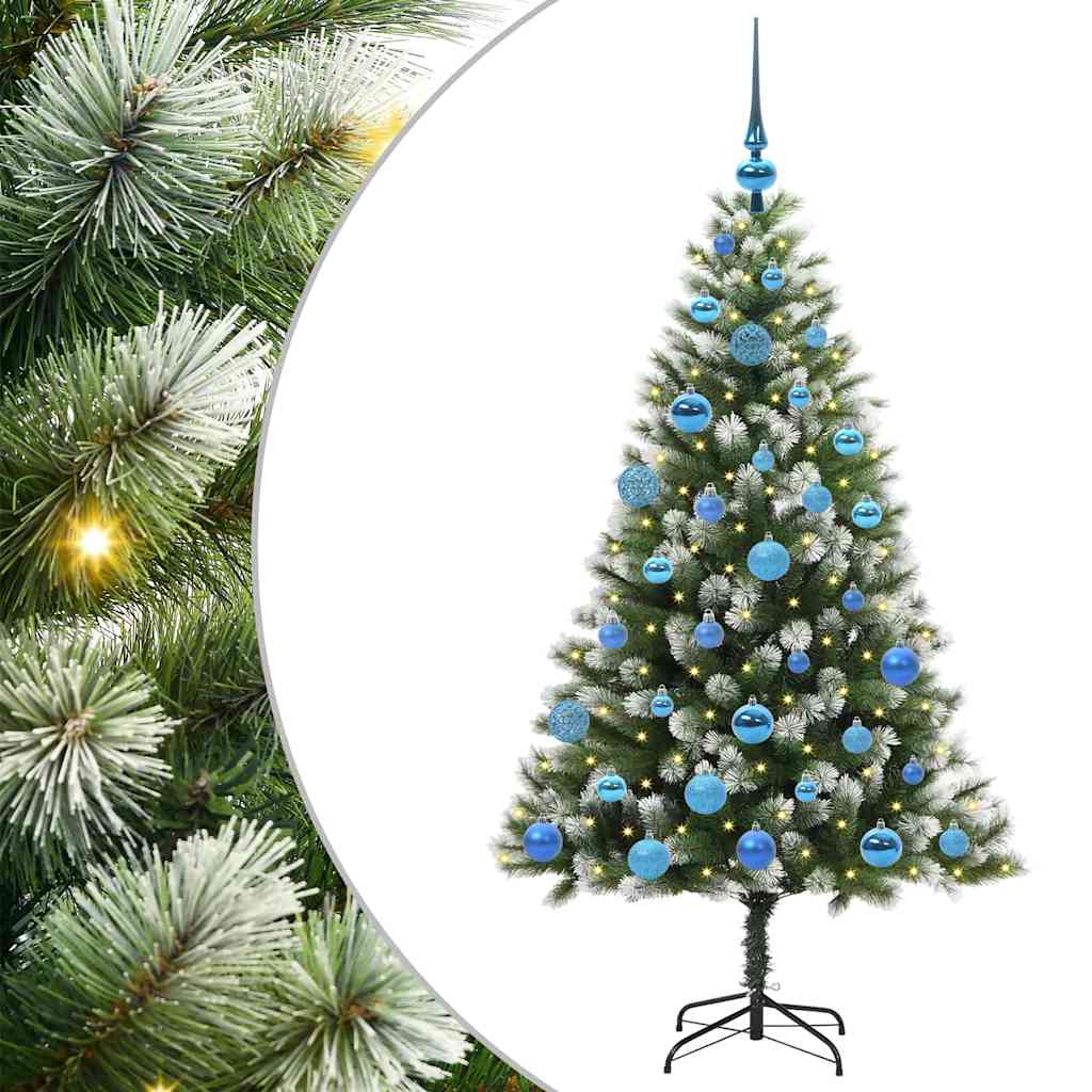 Albero di Natale artificiale con rami snodati e neve imbiancata