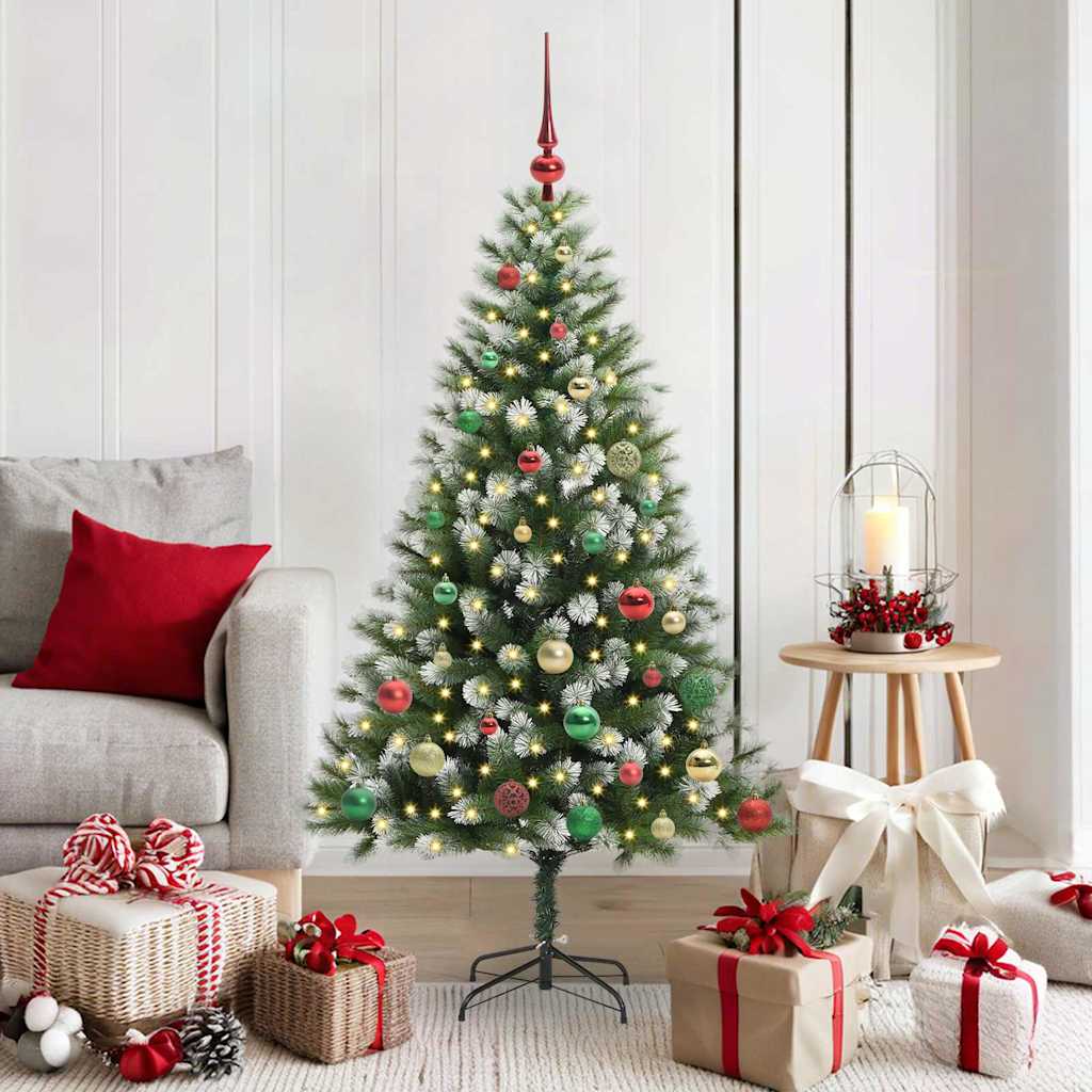 Albero di Natale artificiale con rami snodati e neve imbiancata