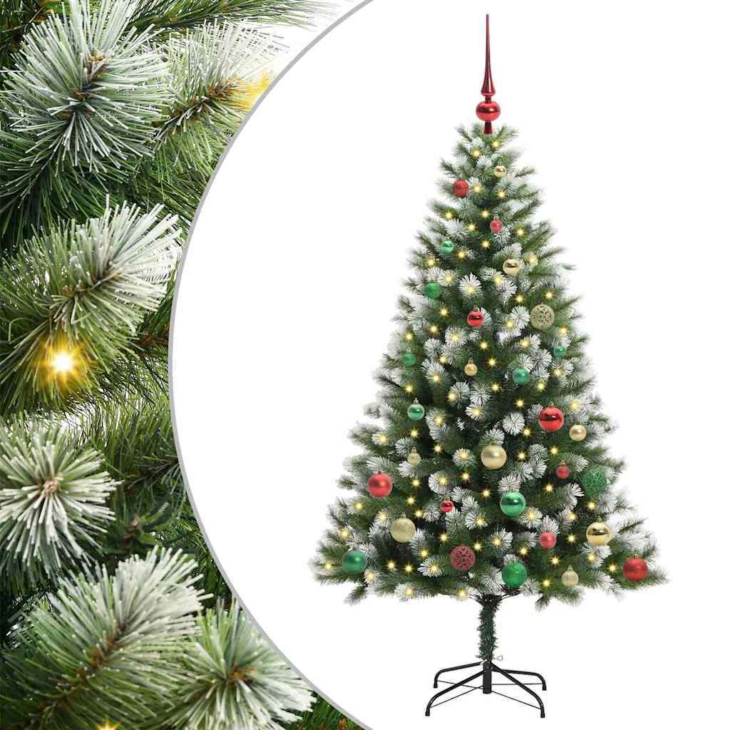 Albero di Natale artificiale con rami snodati e neve imbiancata