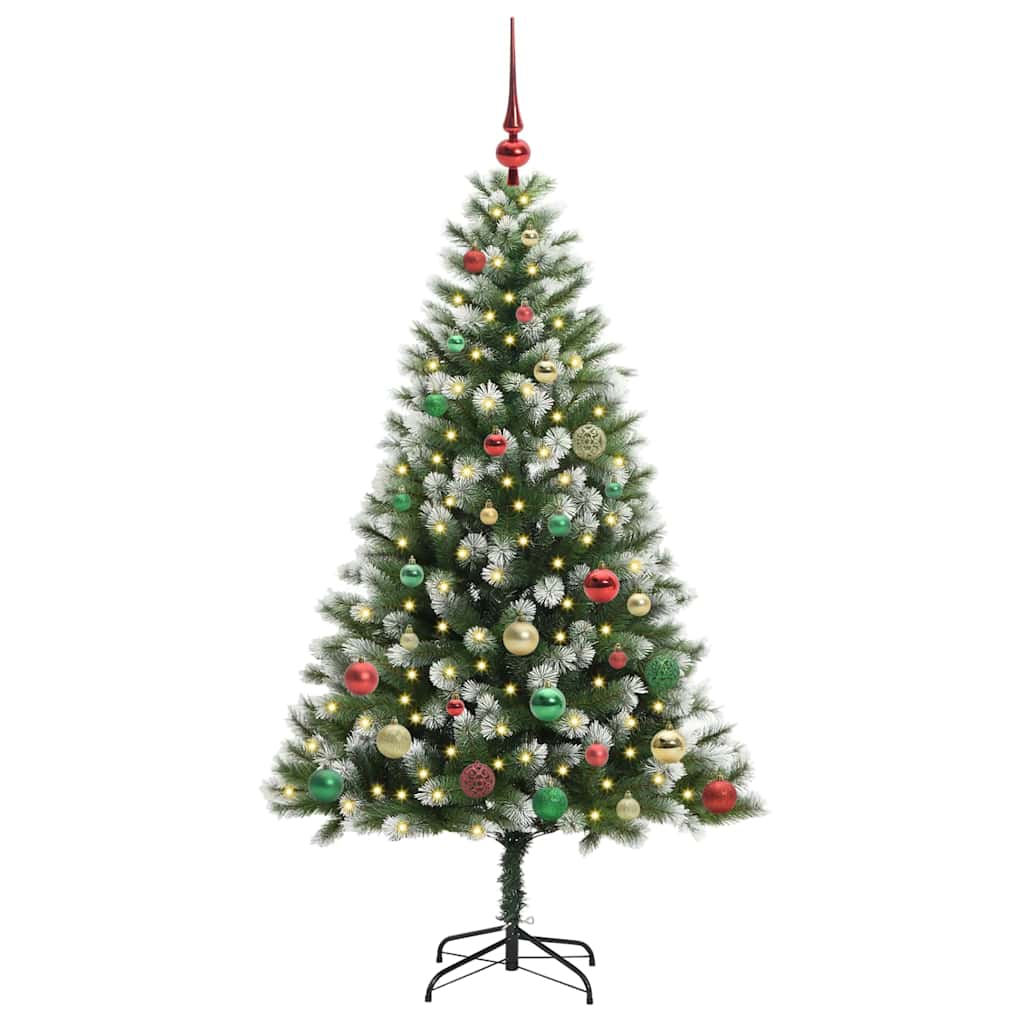 Albero di Natale artificiale con rami snodati e neve imbiancata