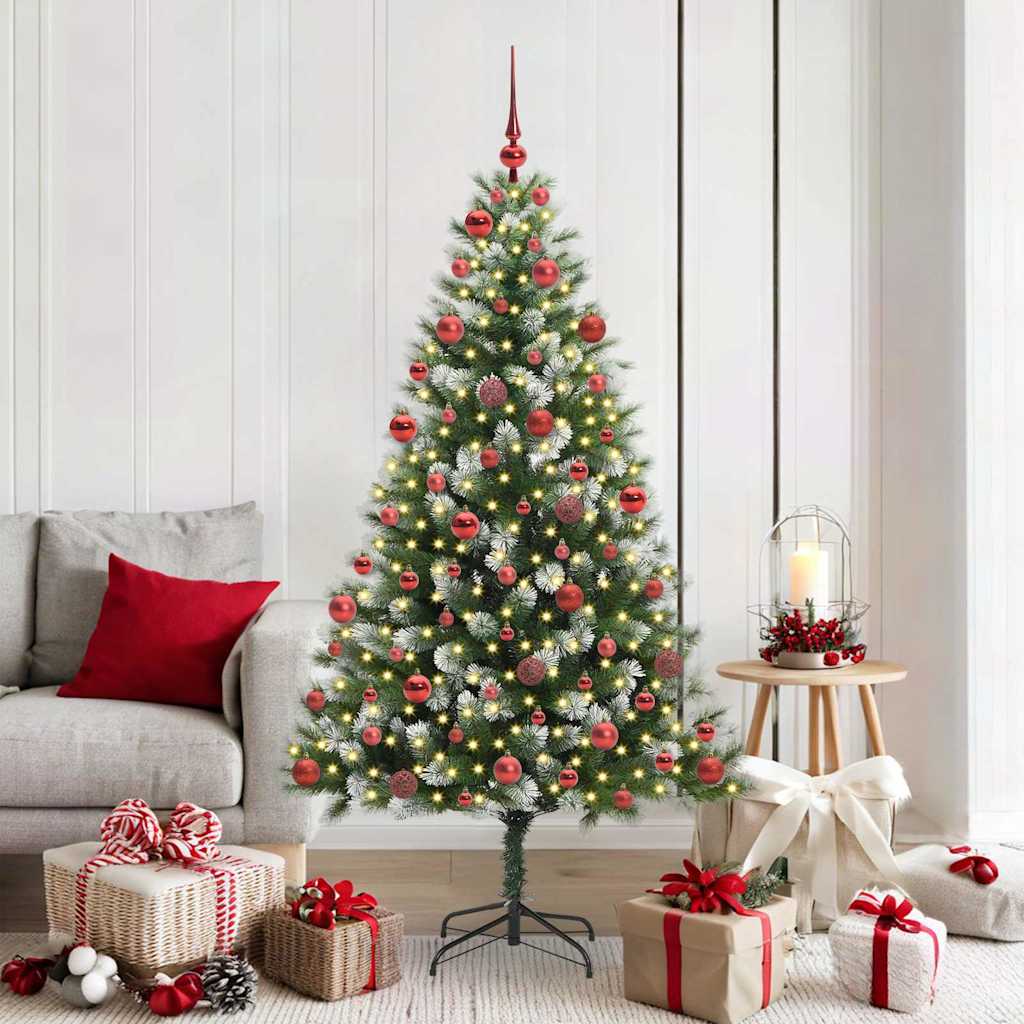 Albero di Natale artificiale con rami snodati e neve imbiancata