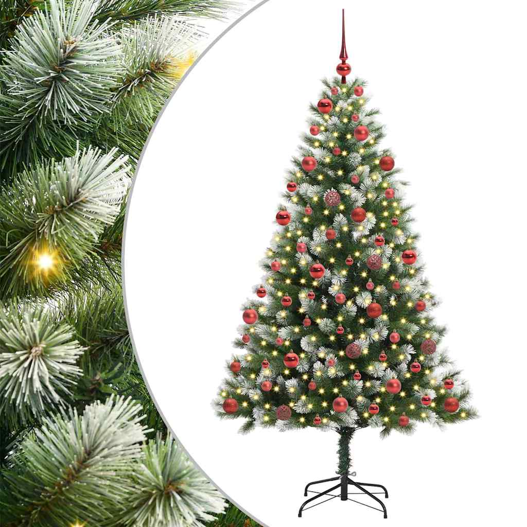 Albero di Natale artificiale con rami snodati e neve imbiancata