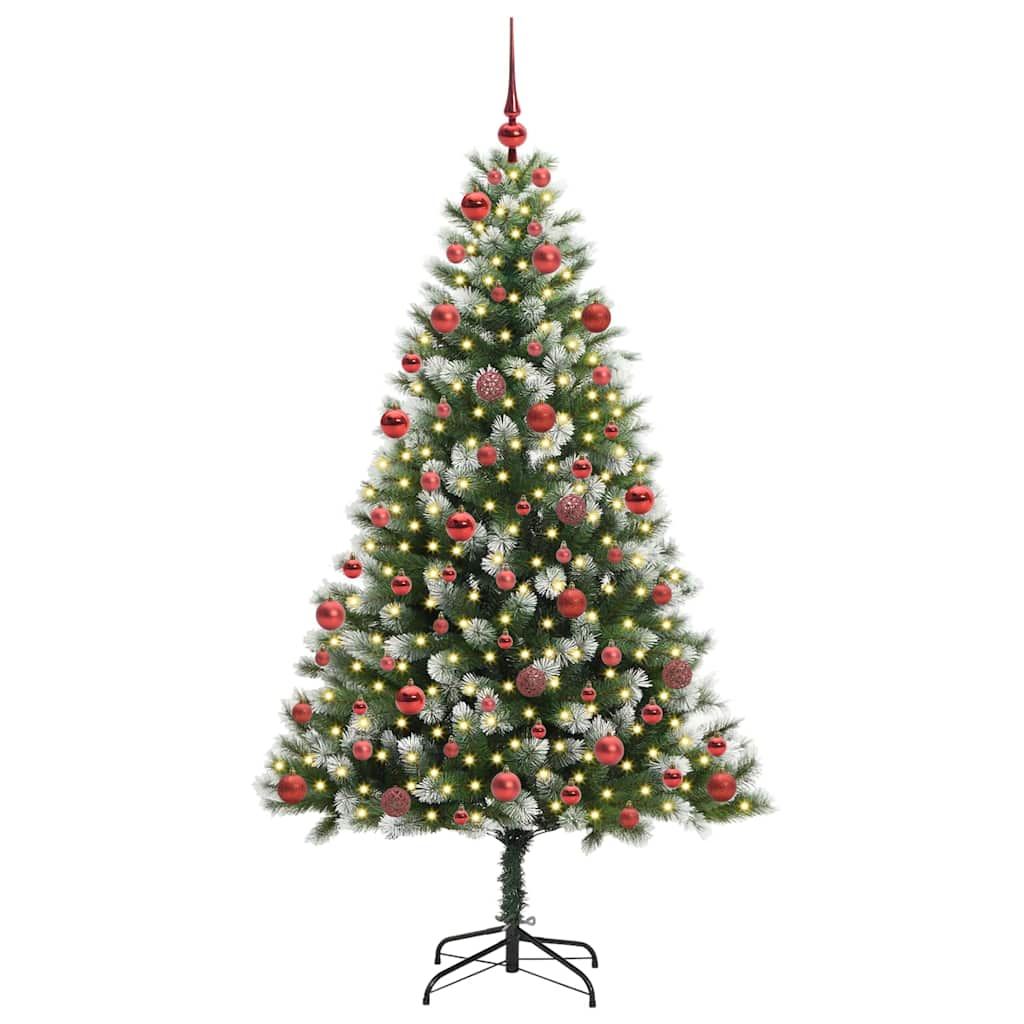 Albero di Natale artificiale con rami snodati e neve imbiancata