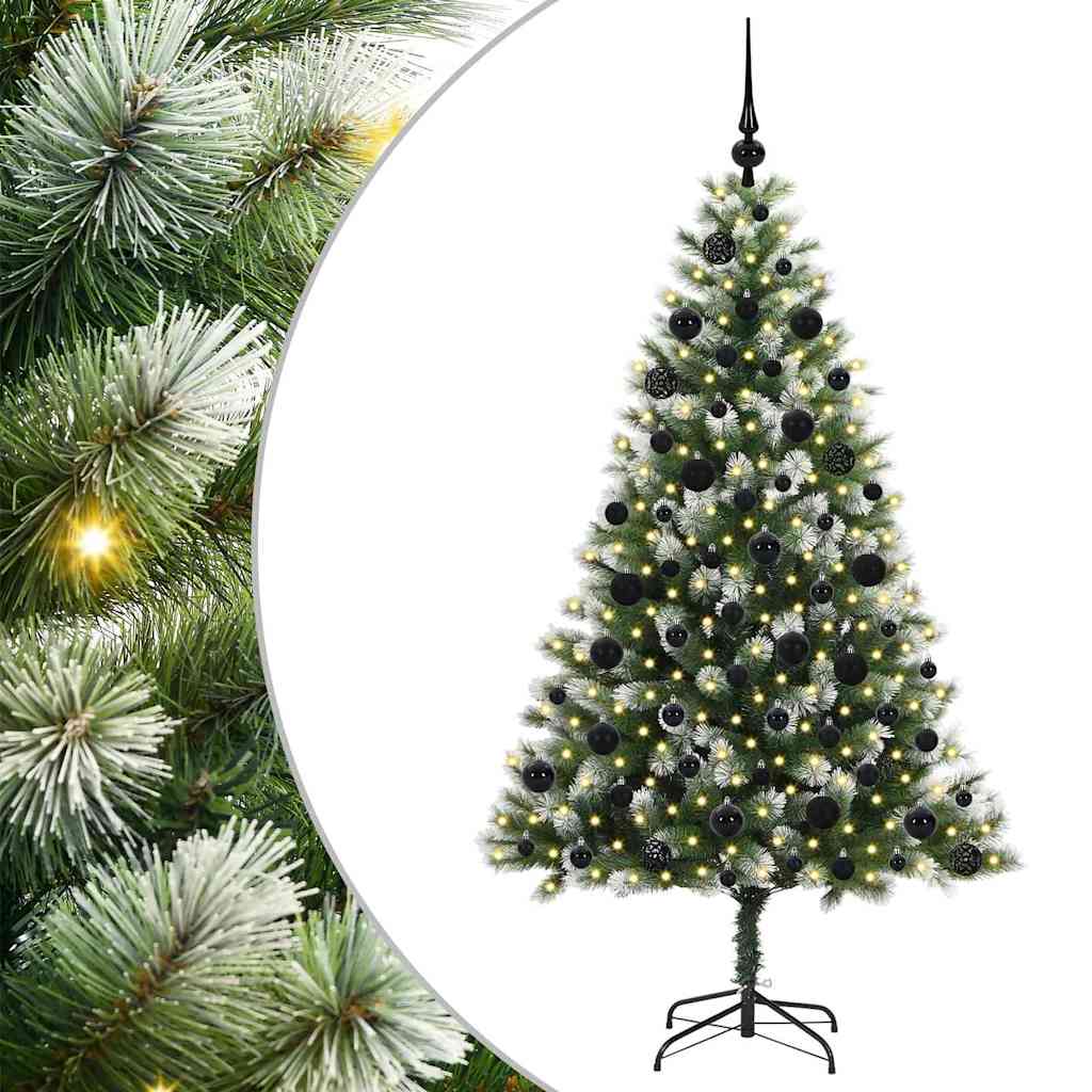 Albero di Natale artificiale con rami snodati e neve imbiancata