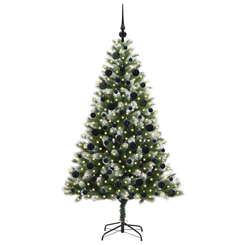 Albero di Natale artificiale con rami snodati e neve imbiancata