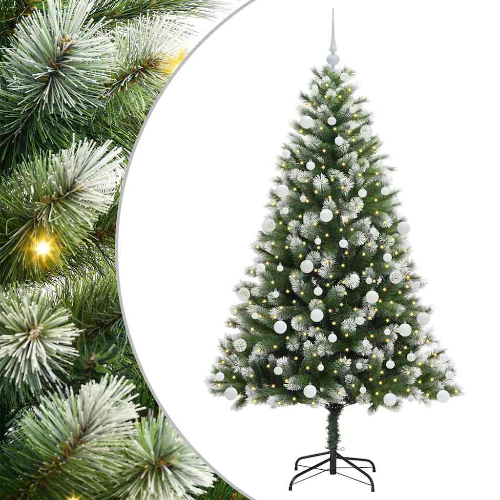 Albero di Natale artificiale con rami snodati e neve imbiancata