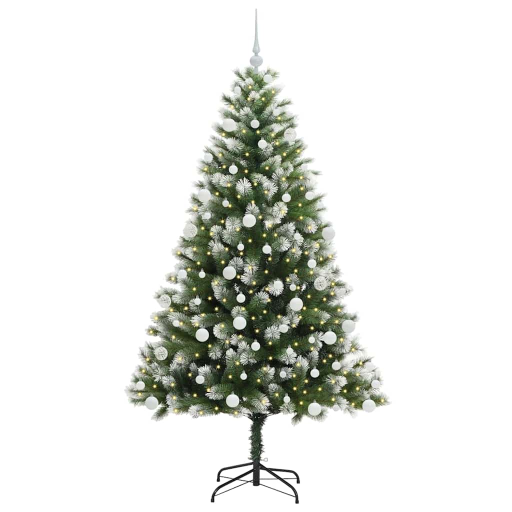 Albero di Natale artificiale con rami snodati e neve imbiancata